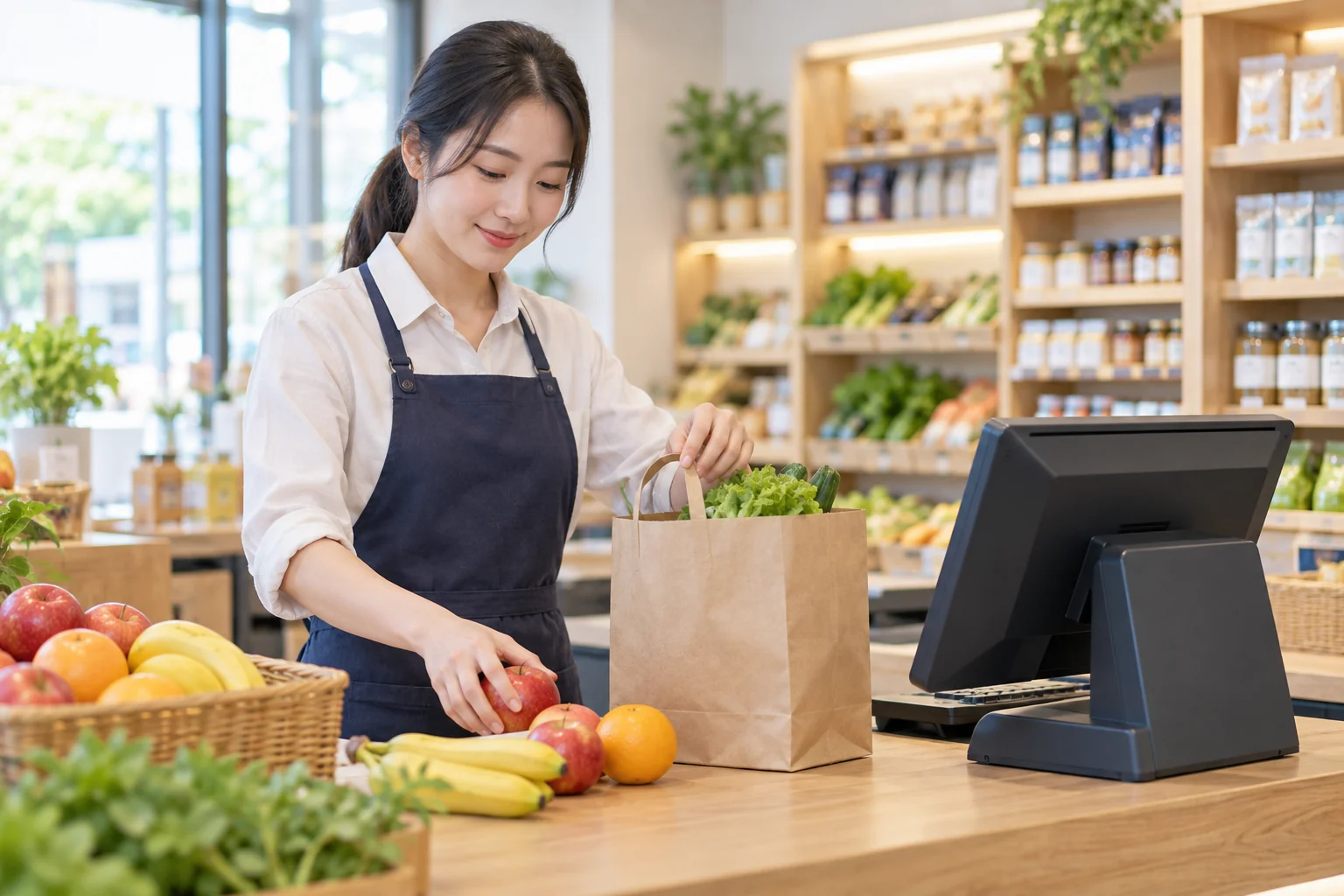 零售门店经营场景示意,非商旗系统界面